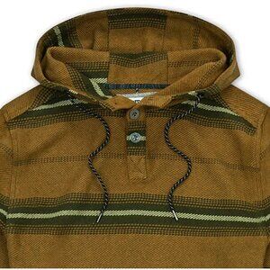 Jetty Quintin Hoodie - Men's size XL NWT Golden brown/rust w/ olive stripes